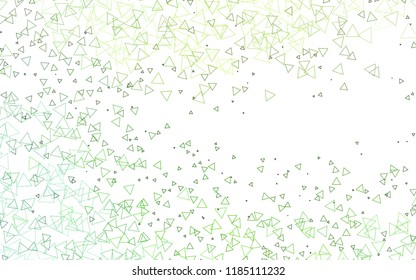 Light Green vector abstract colorful background, which consist of triangles. Pattern with colored triangles on white background.
