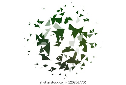 Light Green vector abstract colorful background, which consist of triangles. Pattern with colored triangles on white background.