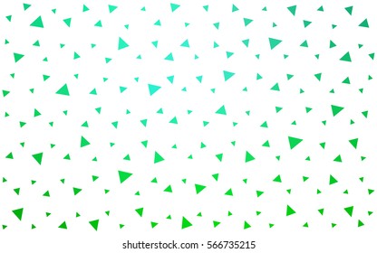 Light Green vector abstract colorful background, which consist of triangles. Pattern with colored triangles on white background.