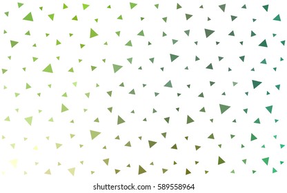 Light Green vector abstract colorful background, which consist of triangles. Pattern with colored triangles on white background.