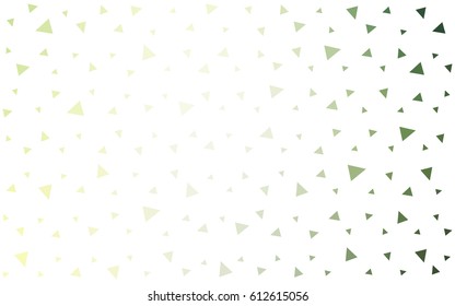 Light Green vector abstract colorful background, which consist of triangles. Pattern with colored triangles on white background.