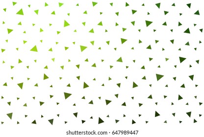 Light Green vector abstract colorful background, which consist of triangles. Pattern with colored triangles on white background.
