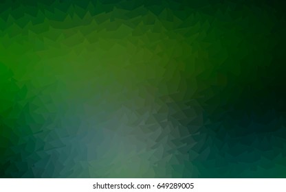 Light Green vector abstract colorful background, which consist of triangles. Pattern with colored triangles on white background.