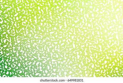 Light Green vector abstract colorful background, which consist of triangles. Pattern with colored triangles on white background.