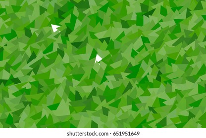 Light Green vector abstract colorful background, which consist of triangles. Pattern with colored triangles on white background.