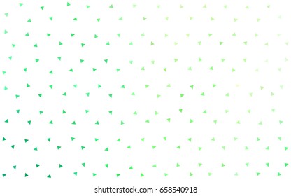 Light Green vector abstract colorful background, which consist of triangles. Pattern with colored triangles on white background.
