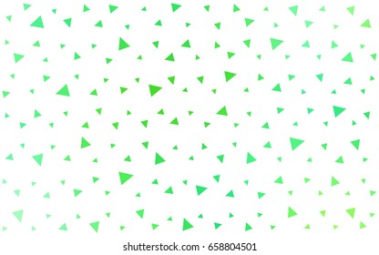 Light Green vector abstract colorful background, which consist of triangles. Pattern with colored triangles on white background.