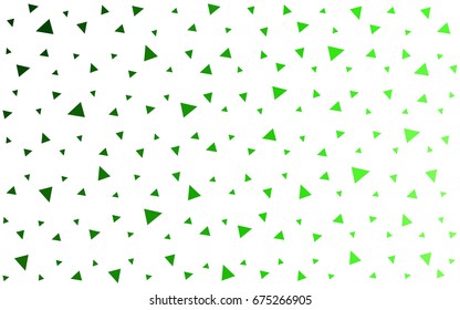 Light Green vector abstract colorful background, which consist of triangles. Pattern with colored triangles on white background.