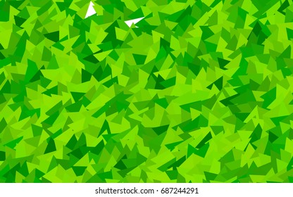 Light Green vector abstract colorful background, which consist of triangles. Pattern with colored triangles on white background.
