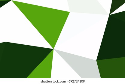 Light Green vector abstract colorful background, which consist of triangles. Pattern with colored triangles on white background.