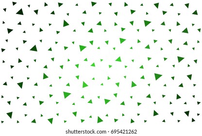 Light Green vector abstract colorful background, which consist of triangles. Pattern with colored triangles on white background.