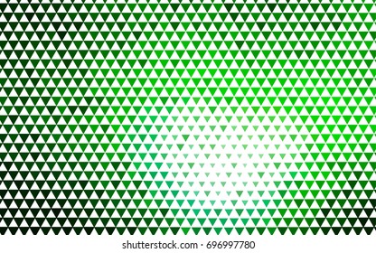 Light Green vector abstract colorful background, which consist of triangles. Pattern with colored triangles on white background.