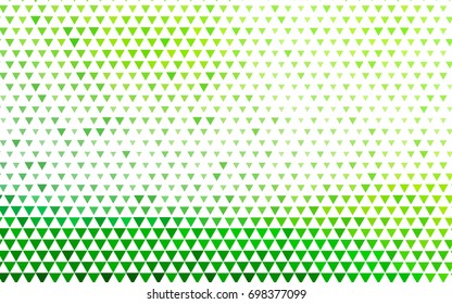 Light Green vector abstract colorful background, which consist of triangles. Pattern with colored triangles on white background.