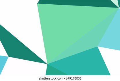 Light Green vector abstract colorful background, which consist of triangles. Pattern with colored triangles on white background.