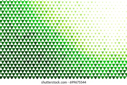 Light Green vector abstract colorful background, which consist of triangles. Pattern with colored triangles on white background.