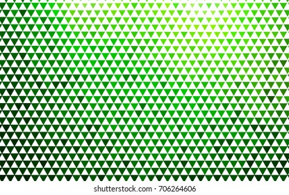 Light Green vector abstract colorful background, which consist of triangles. Pattern with colored triangles on white background.