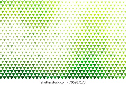 Light Green vector abstract colorful background, which consist of triangles. Pattern with colored triangles on white background.