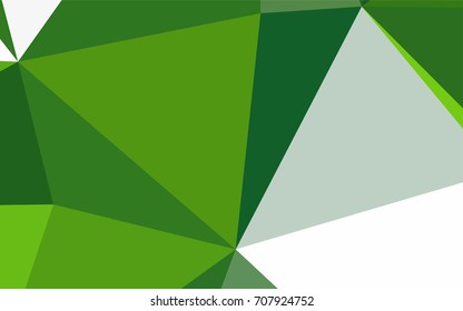 Light Green vector abstract colorful background, which consist of triangles. Pattern with colored triangles on white background.