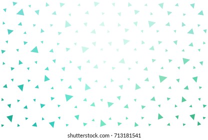 Light Green vector abstract colorful background, which consist of triangles. Pattern with colored triangles on white background.