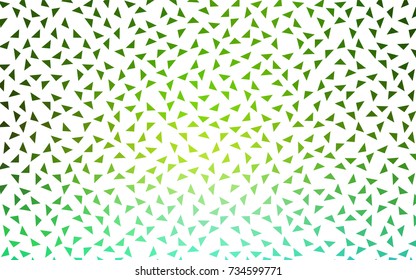 Light Green vector abstract colorful background, which consist of triangles. Pattern with colored triangles on white background.