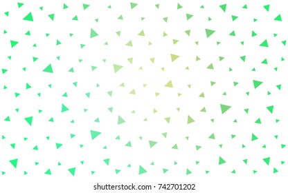 Light Green vector abstract colorful background, which consist of triangles. Pattern with colored triangles on white background.