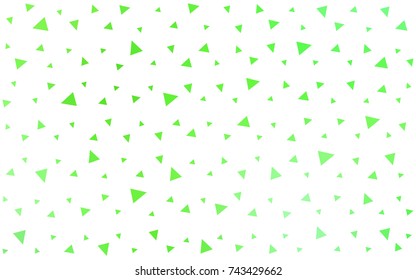 Light Green vector abstract colorful background, which consist of triangles. Pattern with colored triangles on white background.