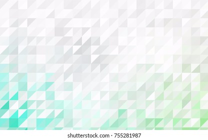 Light Green vector abstract colorful background, which consist of triangles. Pattern with colored triangles on white background.