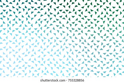 Light Green vector abstract colorful background, which consist of triangles. Pattern with colored triangles on white background.