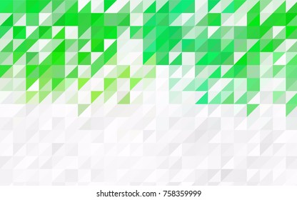 Light Green vector abstract colorful background, which consist of triangles. Pattern with colored triangles on white background.