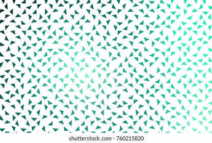 Light Green vector abstract colorful background, which consist of triangles. Pattern with colored triangles on white background.