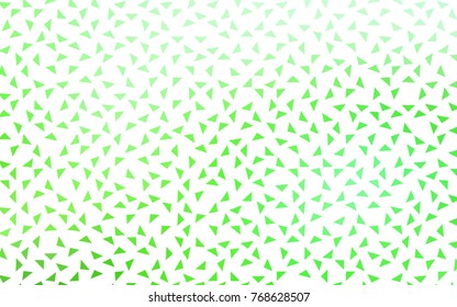 Light Green vector abstract colorful background, which consist of triangles. Pattern with colored triangles on white background.