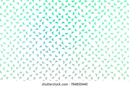 Light Green vector abstract colorful background, which consist of triangles. Pattern with colored triangles on white background.