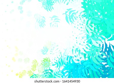 Light Green vector abstract design with leaves. Creative illustration in blurred style with leaves. Hand painted design for web, wrapping.