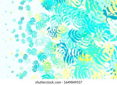 Light Green vector abstract design with leaves. Creative illustration in blurred style with leaves. Hand painted design for web, wrapping.