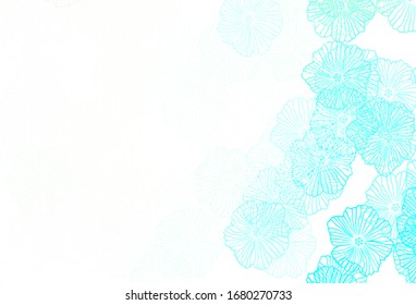 Diseño abstracto vectorial claro con hojas. Ilustración colorida en estilo doodle con flores. Nueva plantilla para su diseño.