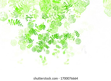Light Green vector abstract design with leaves. An elegant bright illustration with leaves in Natural style. Template for backgrounds of cell phones.