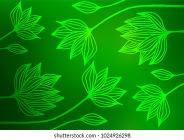 Light Green vector abstract doodle background. Geometric doodle illustration in Origami style with gradient. The best blurred design for your business.