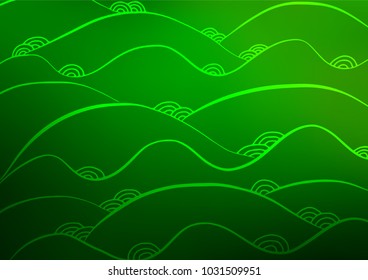 Light Green vector abstract doodle template. Blurred decorative design in Indian style with Zen tangles. A completely new template for your business design.