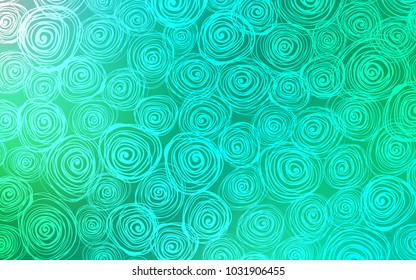 Light Green vector abstract doodle background. A completely new color illustration in doodle style with roses. Hand painted design for web, wrapping, wallpaper.