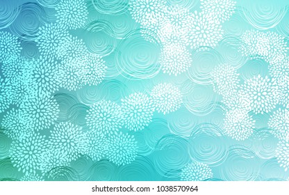 Light Green vector abstract doodle background. Colorful illustration in doodle style with flowers. A completely new design for your business.