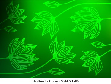 Light Green vector abstract doodle pattern. Blurred decorative design in Indian style with Zen tangles. The doodle design can be used for your web site.