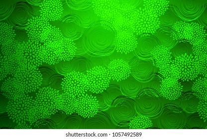 Light Green vector abstract doodle pattern. Doodle illustration of flowers in Origami style with gradient. Hand painted design for web, wrapping, wallpaper.