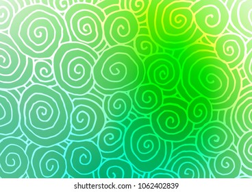 Light Green vector abstract doodle background. Creative illustration in blurred style with doodles and Zen tangles. The best blurred design for your business.
