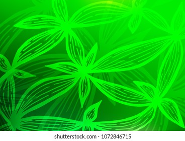 Light Green vector abstract doodle background. Creative illustration in blurred style with doodles and Zen tangles. Brand-new design for your business.
