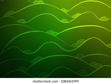 Light Green vector abstract doodle pattern. Doodles on blurred abstract background with gradient. The elegant pattern can be used as a part of a brand book.