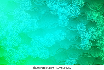 Light Green vector abstract doodle pattern. An elegant bright illustration with flowers in Natural style. The textured pattern can be used for website.