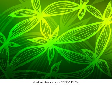 Light Green vector abstract doodle pattern. Glitter abstract illustration with doodles and Zen tangles. The doodle design can be used for your web site.