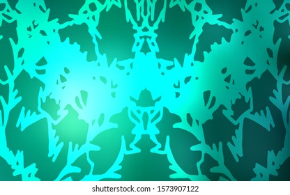 Light Green vector abstract doodle template. Blurred decorative design in Indian style with lines drown by child. Brand-new design for your business.
