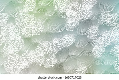 Light Green vector abstract doodle template. Decorative shining illustration with doodles on abstract template. The pattern can be used for coloring books and pages for kids.