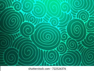 Light Green vector abstract doodle background. Blurred decorative design in Indian style with Zen tangles. The elegant pattern can be used as a part of a brand book.